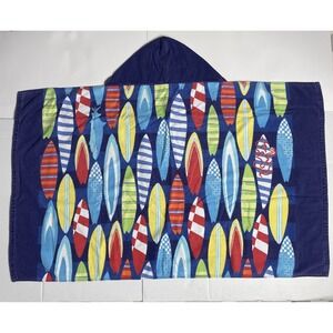 Pottery Barn Kids Surfboards Hooded Towel 50" X 30" 100% Cotton Beach Bath